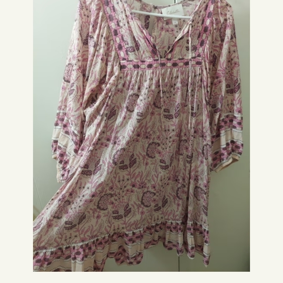 Pink Patterned Women's Dress - Picture 3 of 3